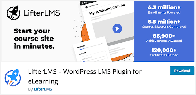 The free LifterLMS WordPress learning management system plugin