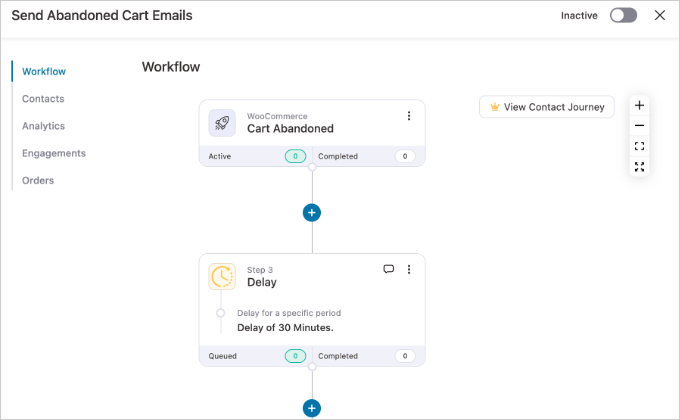 Editor de Automação do FunnelKit Automations