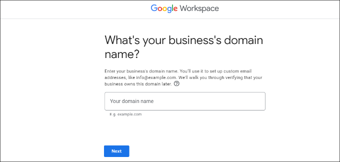 Adding your domain to a Google Workspace account