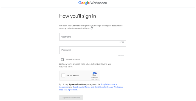 Adding a username to your Google Workspace account