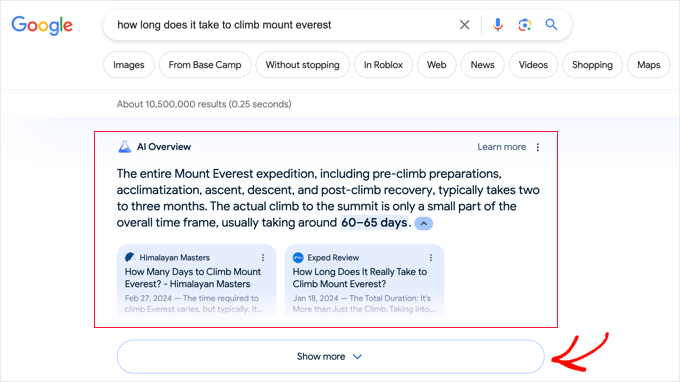 An example of a story, highlighted in Google's AI Overview An example of a story, highlighted in Google's AI Overview