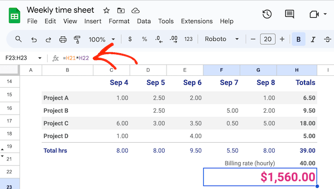 Adding formulas to your Google Sheets