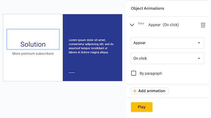 Adding animations to your Google slides