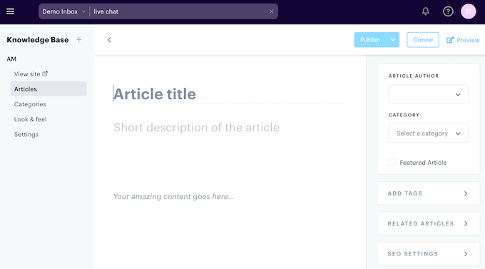 Creating support articles using Groove