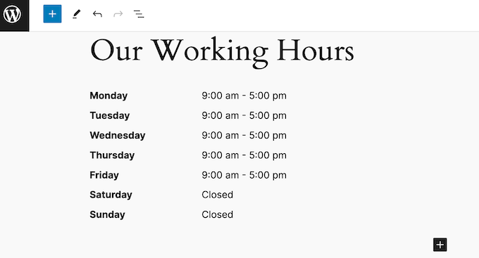Adding business hours to your WordPress website, blog, or online store