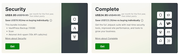Jetpack's pricing and plans