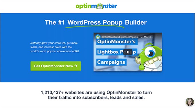 OptinMonster's Distraction-Free Landing Page