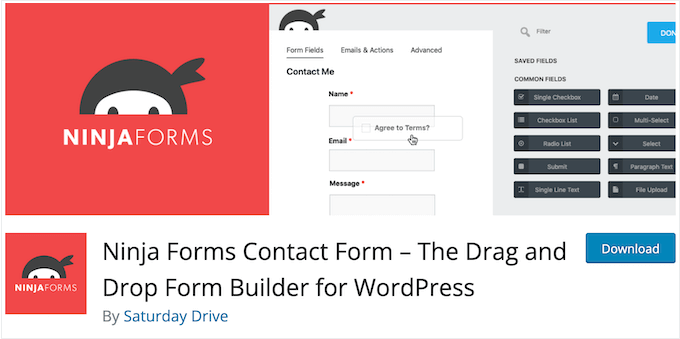 The Ninja Forms WordPress plugin