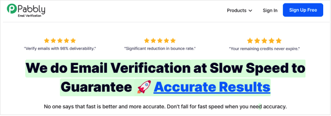 The Pabbly email verification tool