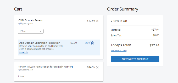 Pay for domain renewal in HostGator