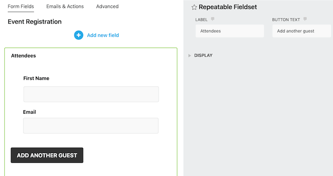 Adding a repeatable fieldset to a WordPress form