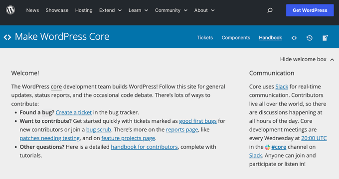 Information About the WordPress Core Repository