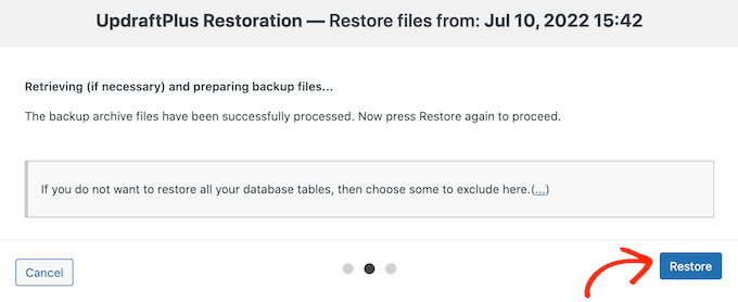 Restoring a backup from Google Drive or similar 