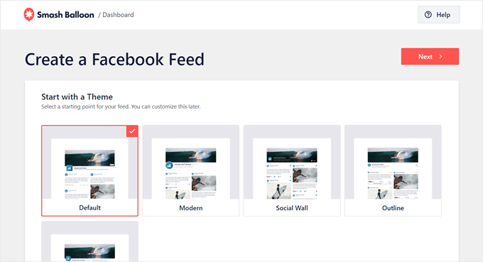 Choosing a Facebook Feed theme
