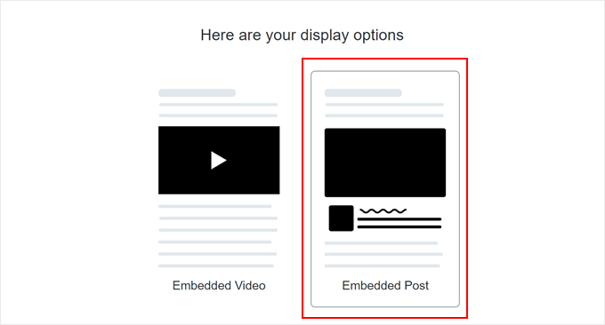 Choosing Embedded Post in Twitter Publish