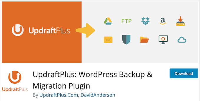 The free UpdraftPlus WordPress backup plugin