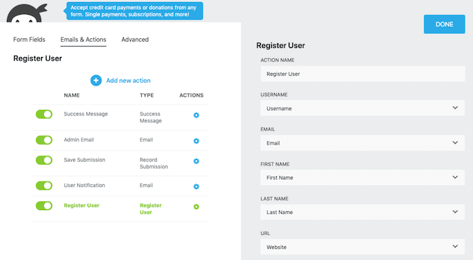 How to accept user registrations using Ninja Forms