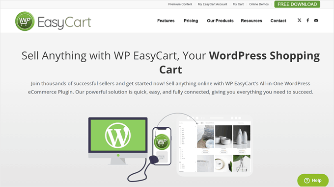 WP EasyCart's website