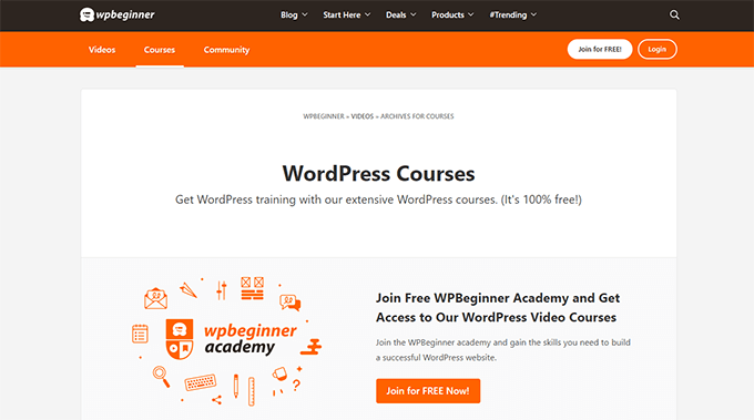 WPBeginner's WordPress courses
