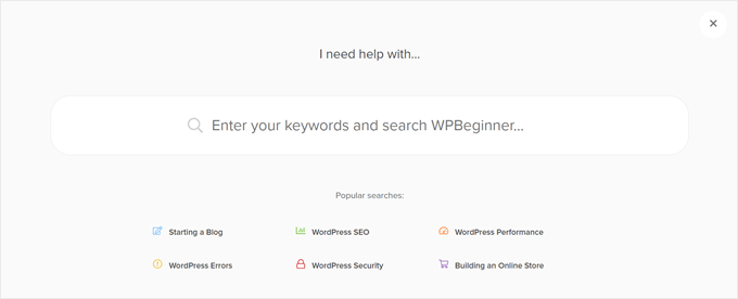WPBeginner's search bar