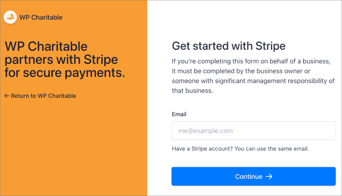 Charitable Stripe connection