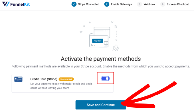 activate payment method funnelkit