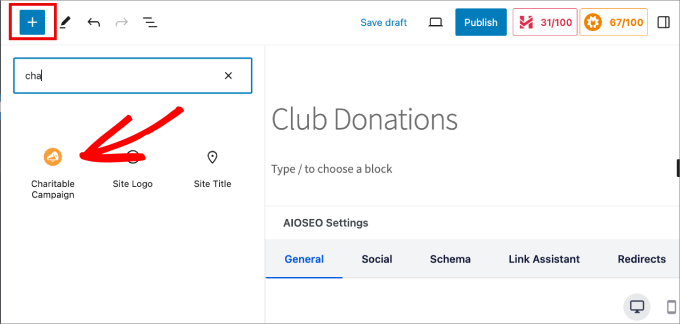 add charitable block