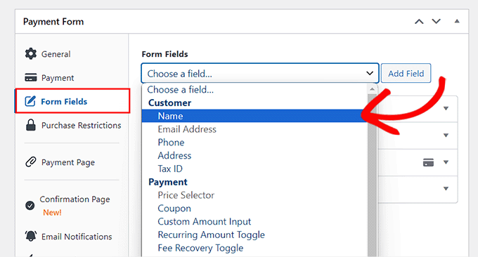 Add the name, phone, and address form fields