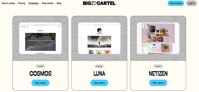 Șabloane Big Cartel