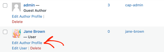 Editing an author's profile in WordPress