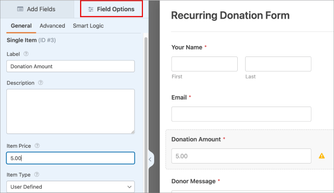 field options in wpforms