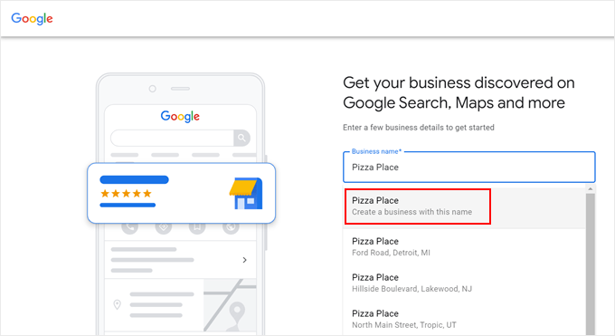 Creating a new Google Business Profile