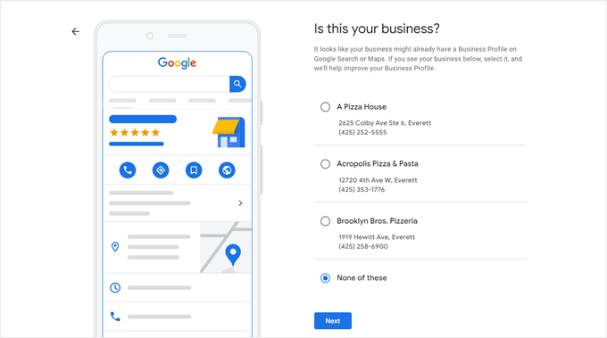 Empresas similares encontradas pelo Google Business Profile