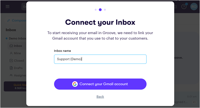 Naming an email inbox in GrooveHQ