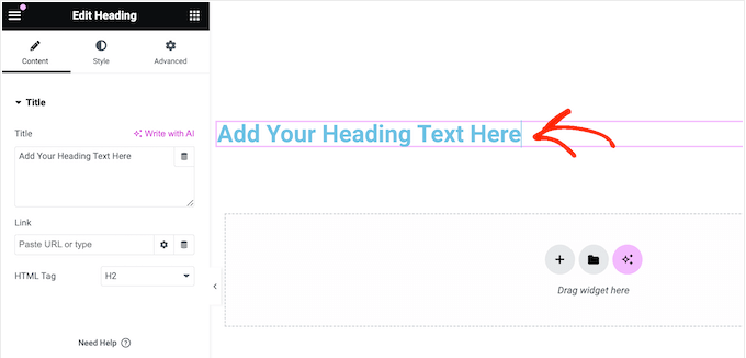 Adding text to a custom page design