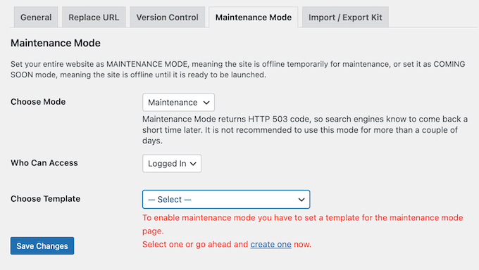 How to put your site into maintenance mode