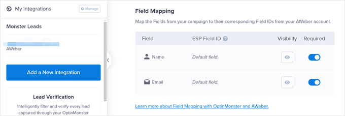 Field Mapping in OptinMonster
