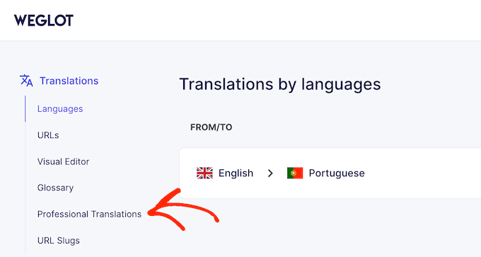 Ordering a professional translation using Weglot