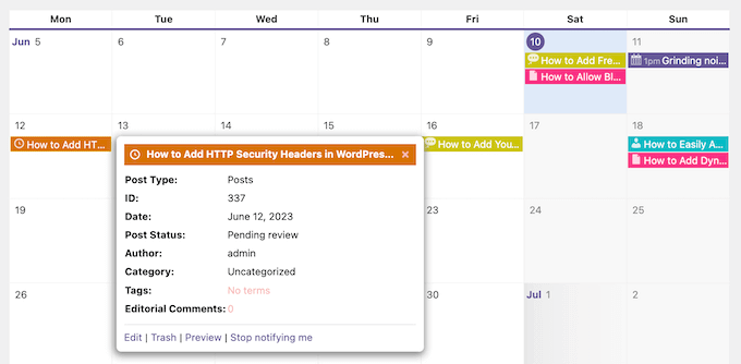 Creating an organized content calendar for your WordPress website or blog