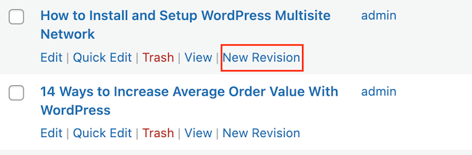 How to quickly and easily create a post revision 