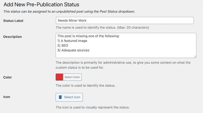 Creating custom statuses for your WordPress blog posts