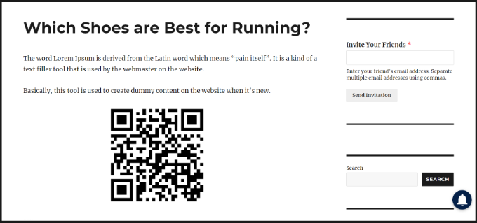 An example of a QR code, created using Shortcodes Ultimate 