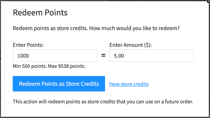 Redeem points in advanced coupons