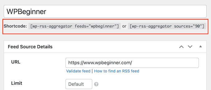Adding an RSS feed to your website using shortcode