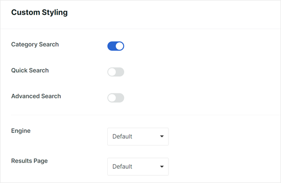 Configuring the search form settings in SearchWP
