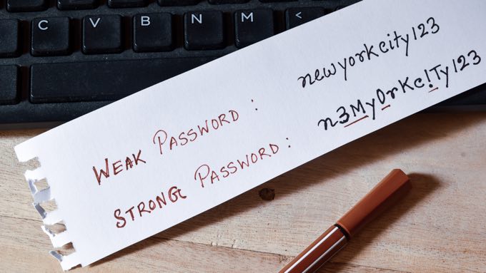 Manage strong passwords