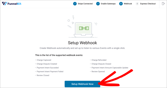 setup webhook funnelkit