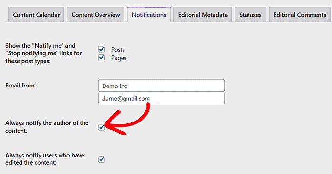 Setting up editorial notifications for your WordPress blog or website