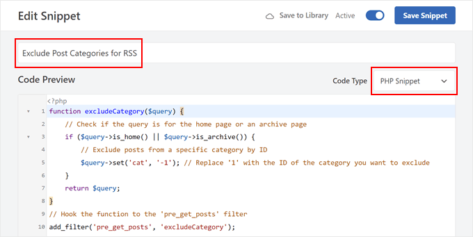 Adding custom code to only show blog posts from a specific category to RSS subscribers
