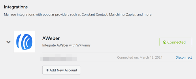 Successfully connecting AWeber with WPForms